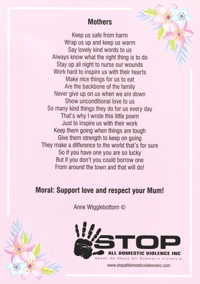 Mothers Poem Stop All Domestic
